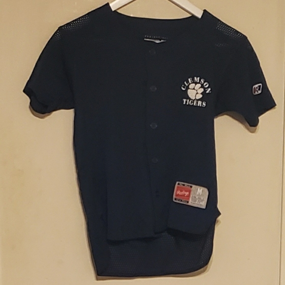 Rawlings Clemson Boys Blue Mesh Baseball Shirt M - Picture 1 of 3